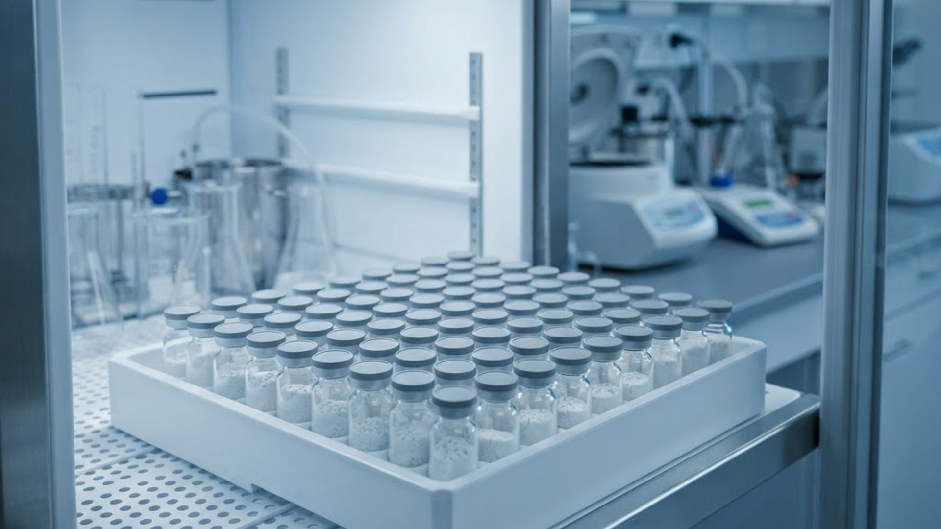 Lyophilised peptide vials stored at 2–8°C retain stability for months — reconstituted solutions should be used within the supplier-specified timeframe.